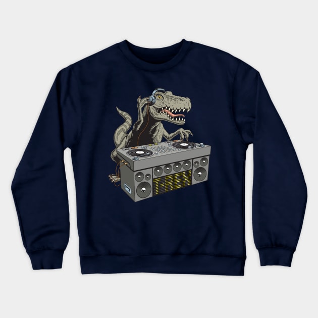 Dj Rex Crewneck Sweatshirt by WorldDinosaurs